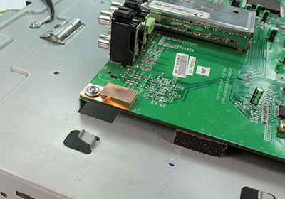 Fingerstrip gasket mounted on PCB