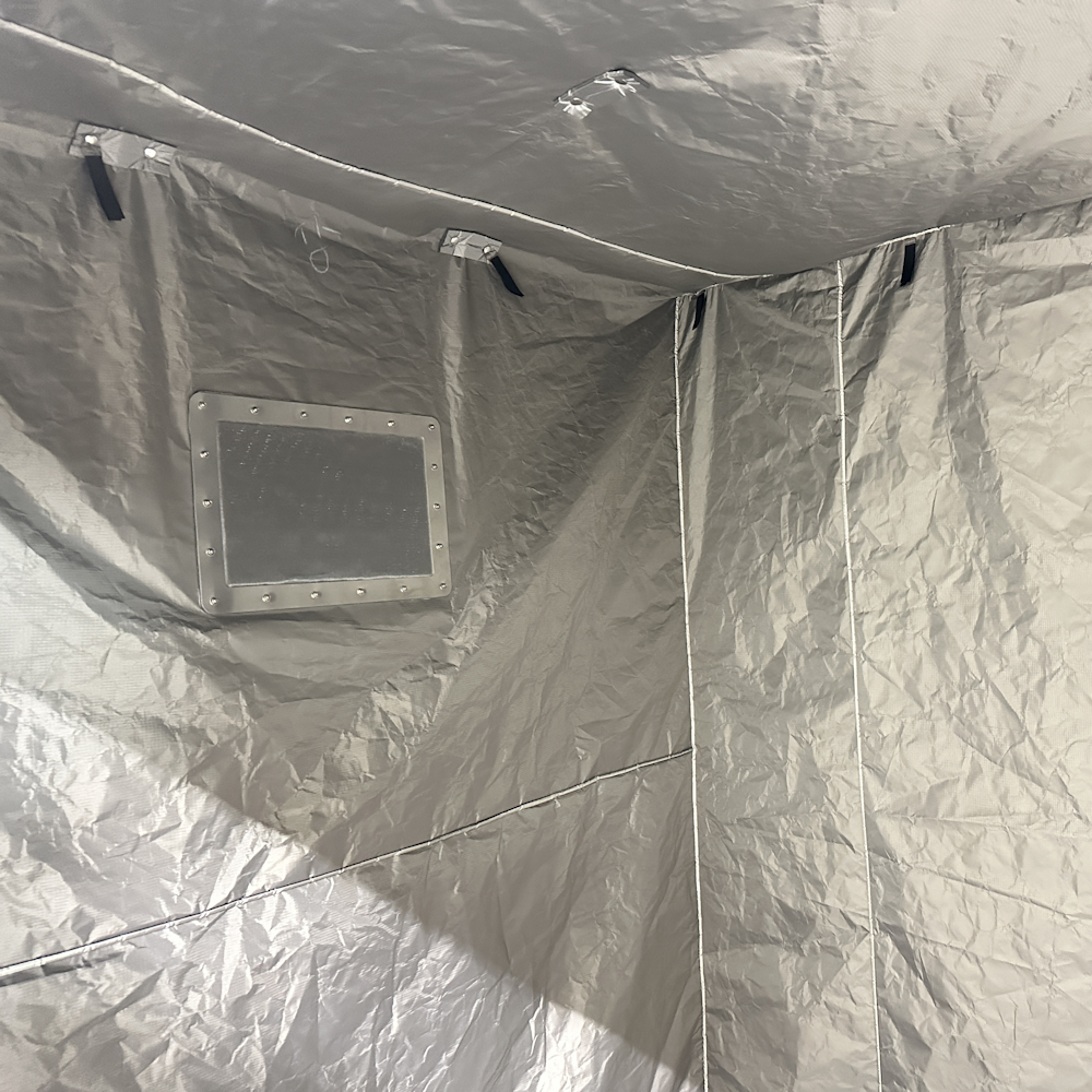 RF/EMI shielded walk-in tent-inside
